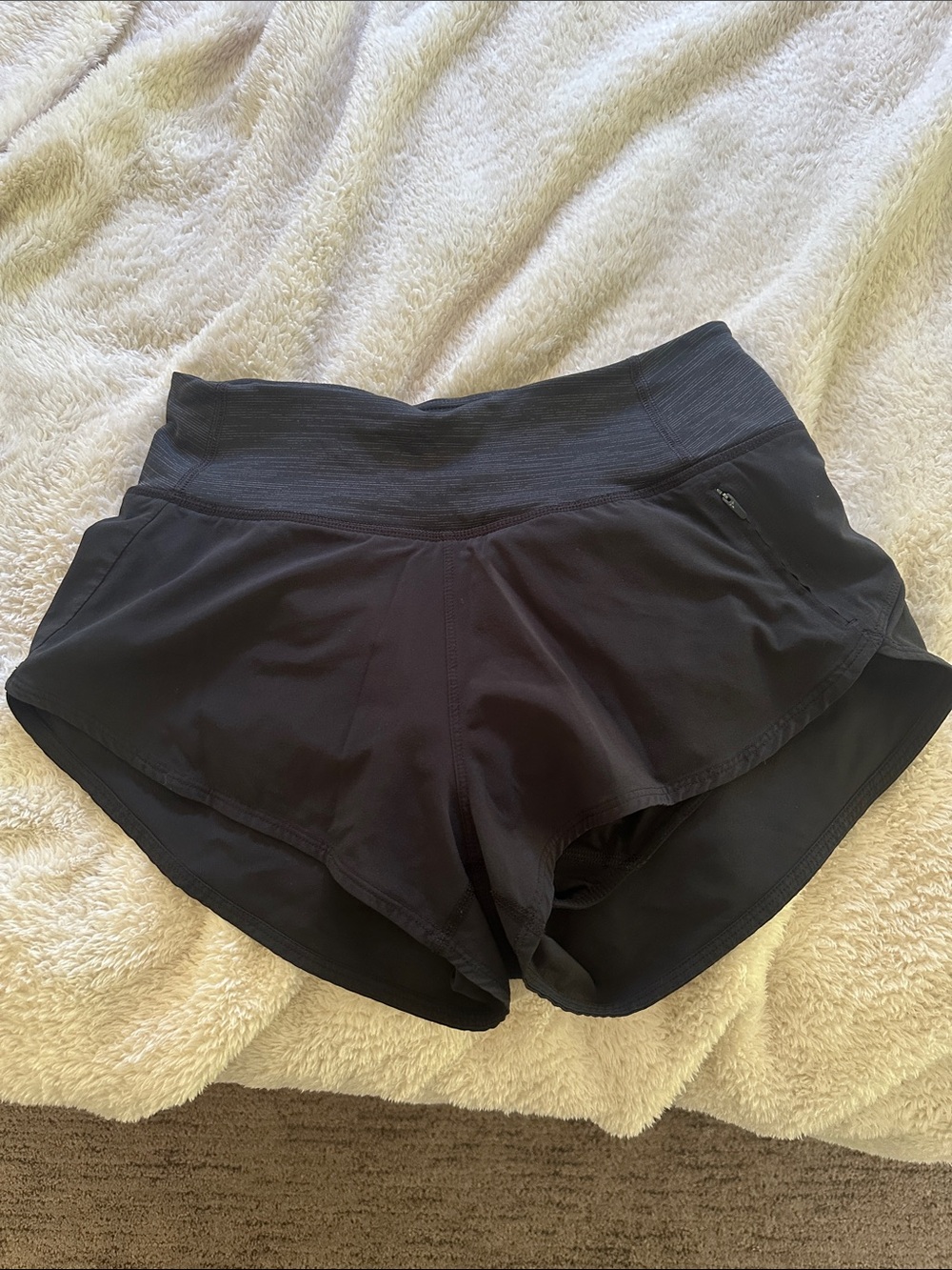 Outdoor Voices Black Athletic Running Shorts with Zip Pocket